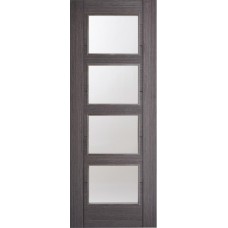Ash Grey Vancouver 4 Light Clear Glazed Door