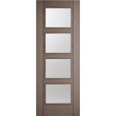 Choco Grey Vancouver 4 Light Clear Glazed Door