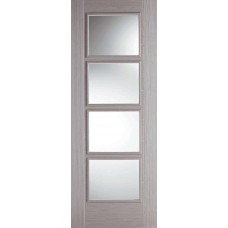 Light Grey Vancouver 4 Light Clear Glazed Door