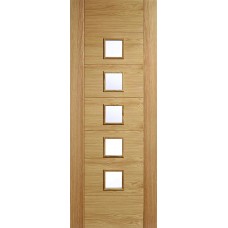 Oak Carini 5 Light Clear Glazed Door