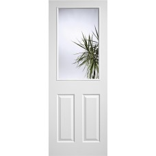 Composite Textured 2 Panel 1 Light Clear Glazed Door