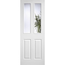 Composite Textured 2 Panel 2 Light Clear Glazed Door
