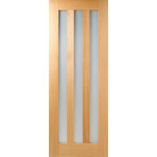 Oak Utah Pre-Finished 3 Light Frosted Glazed Door
