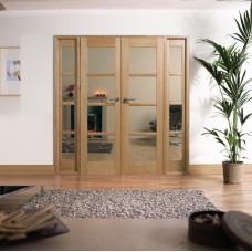 Oslo Oak Room Divider 4L Glazed Pre-Finished 6'