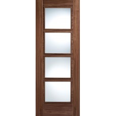 Walnut Vancouver 4 Light Clear Glazed Door