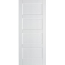 White Primed Contemporary 4 Panel Fire Door