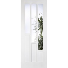 White Primed Coventry 3 Light Clear Glazed Door