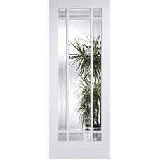 White Primed Manhattan Clear Glazed Door