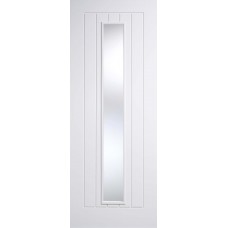 White Primed Mexicano Clear Glazed Door