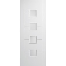 White Primed Vancouver 4 Light Clear Glazed Door