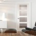White Primed Shaker 4 Light Clear Glazed Door