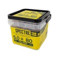 Spectre Woodscrew 5.0x80mm Tub 400 Yellow Zinc